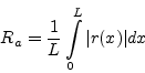 \begin{displaymath}R_a=\frac1L \int \limits _0^L{\vert r(x)\vert dx}\end{displaymath}
